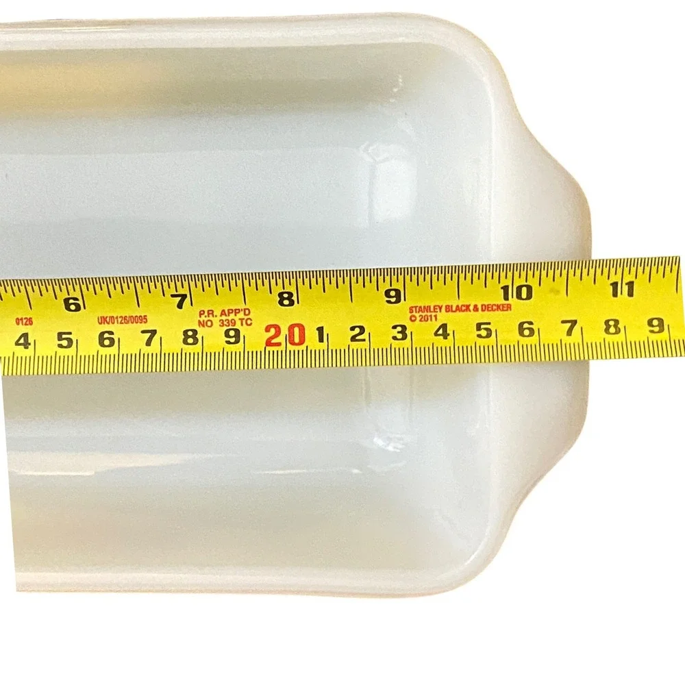Vintage Anchor Hocking‎ Vegetable Harvest Loaf Pan 441 White Milk Glass 1QT MCM